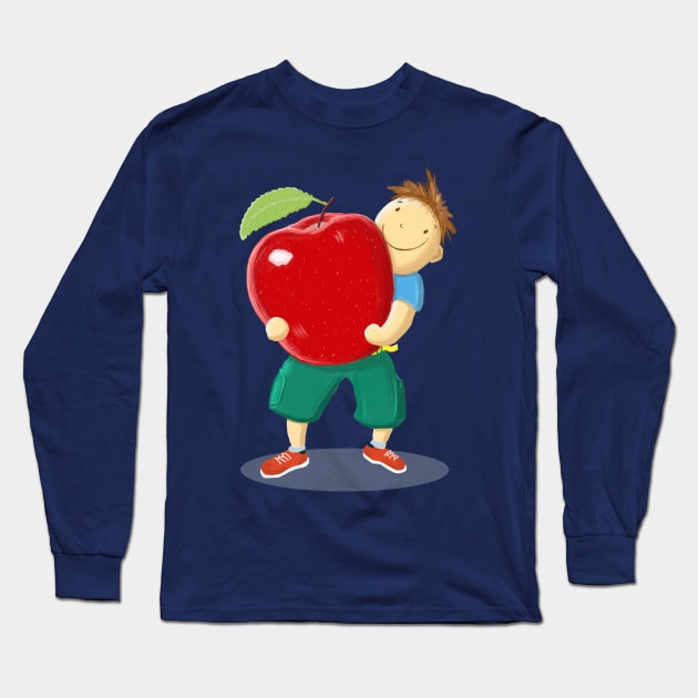 Apple For Teacher Long Sleeve T-Shirt by brodyquixote